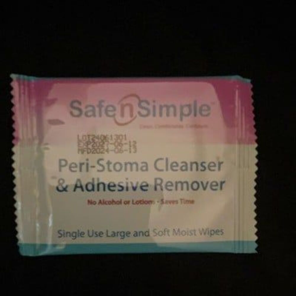 Safe n Simple Peri-Stoma Cleanser & Adhesive Remover Wipes 50 Count, 50 pieces